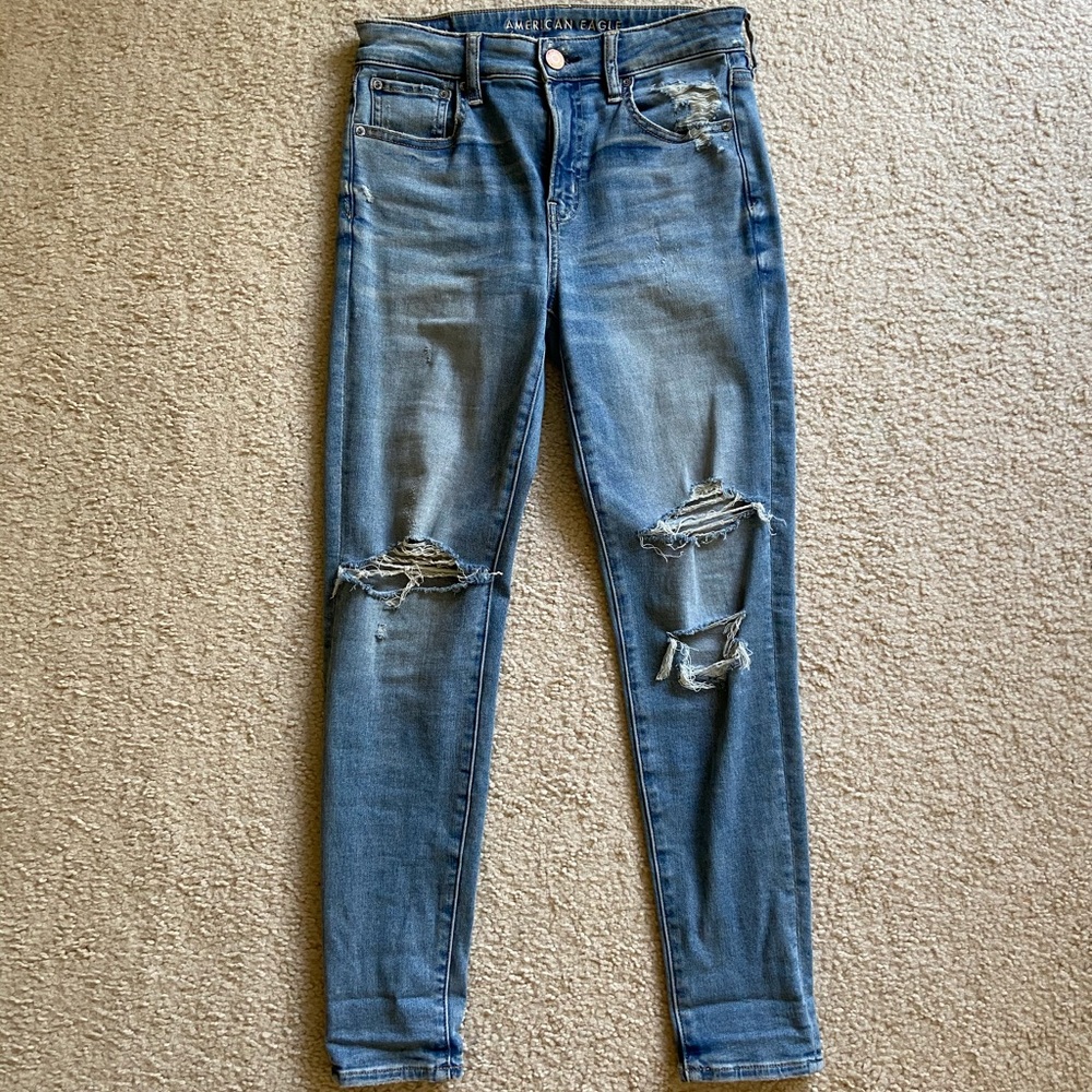 AE Next level stretch ripped skinny jeans